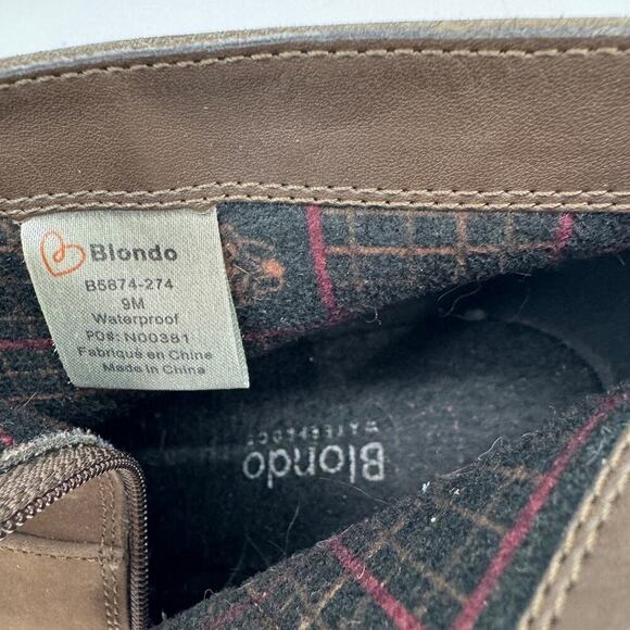 Blondo Nelli Waterproof Leather Ankle Boots Taupe Nubuck/Side Zip 9 - Picture 4 of 8